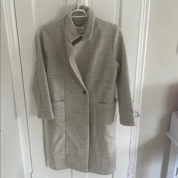 Banana Republic Factory Gray Trench Coat with Notched Lapel - Picture 4 of 6